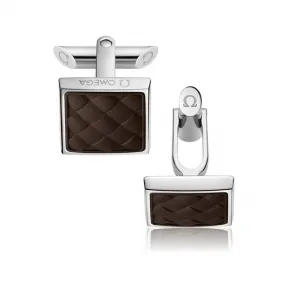 欧米茄/Omega 不锈钢和棕色橡胶袖扣 - C92STA0511005