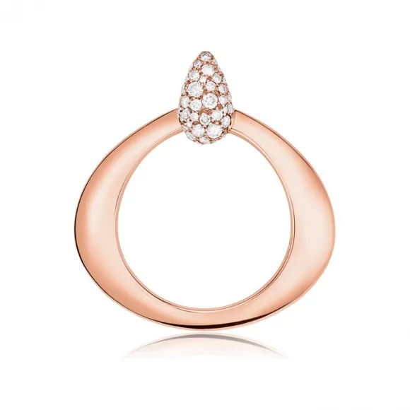 欧米茄/Omega 18K红金，镶嵌钻石: DEWDROP系列 吊坠 - P602BG0100105