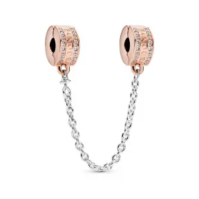 潘多拉/Pandora PANDORA Insignia Safety Chain, PANDORA Rose? & Clear