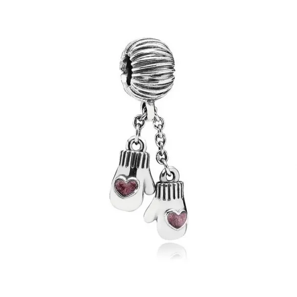 潘多拉/Pandora 爱心手套925纯银吊饰791181EN46