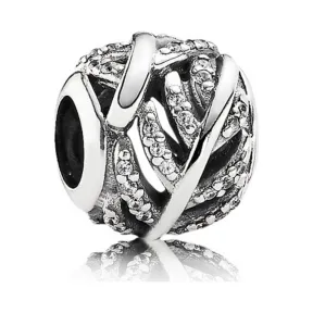 潘多拉/Pandora 亮丽羽毛锆石镶嵌925银串饰791186CZ