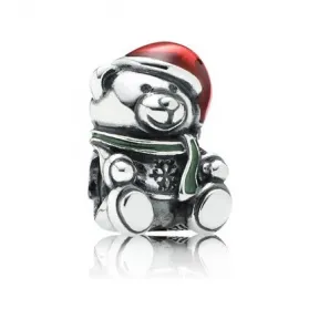 潘多拉/Pandora 泰迪熊--圣诞装珐琅镶嵌925纯银串珠791391ENMX
