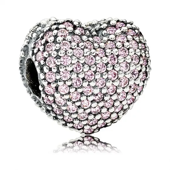 潘多拉/Pandora 粉色爱心心形密镶固定夹791427PCZ