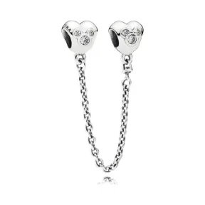 潘多拉/Pandora 迪士尼米奇的心925银 锆石安全链791704CZ