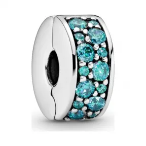 潘多拉/Pandora 华丽闪亮青色立方氧化锆 925银串饰791817MCZ