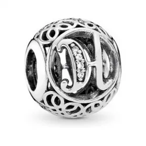 潘多拉/Pandora 复古字母H锆石 925银串饰791852CZ