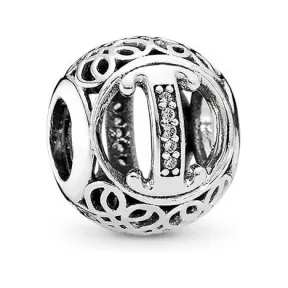 潘多拉/Pandora 复古字母I锆石 925银串饰791853CZ