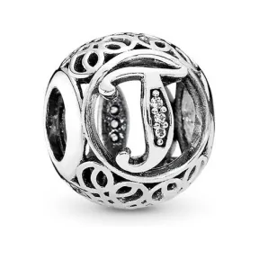 潘多拉/Pandora 复古字母T锆石 925银串饰791864CZ