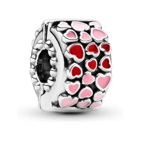 潘多拉/Pandora 萌动爱心珐琅 925银固定扣796594ENMX