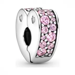 潘多拉/Pandora 粉色爱的弧线925银硅胶固定夹797020PCZ