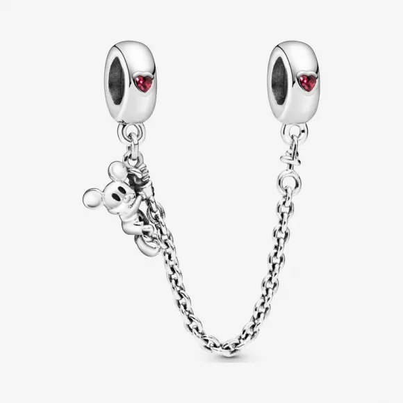 潘多拉/Pandora Disney, Climbing Mickey Safety Chain, Red CZ 797173C