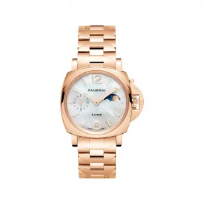 沛纳海/Panerai luminor due庐米诺杜尔系列 38MM 抛光Goldtech™材质 自动机械机芯 女表 PAM01504