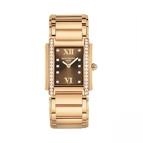 百达翡丽/Patek Philippe TWENTY 4系列 18k玫瑰金镶钻 石英机芯 女表 4908-11R-010