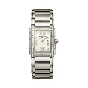 百达翡丽/Patek Philippe TWENTY 4系列 18k白金镶钻 石英机芯 女表 4908-200G-011