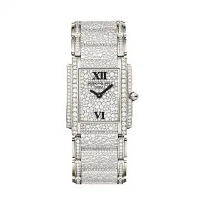 百达翡丽/Patek Philippe TWENTY 4系列 18k白金镶钻 石英机芯 女表 4910-52G-001