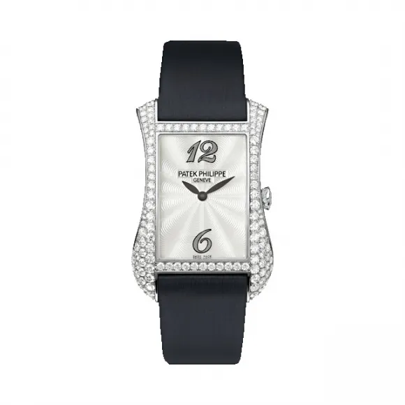 百达翡丽/Patek Philippe Gondolo系列 18k白金镶钻 石英机芯 女表 4973G-001