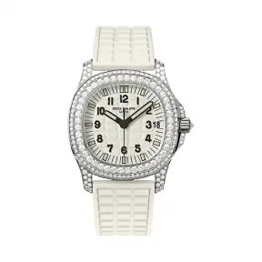 百达翡丽/Patek Philippe Aquanaut 系列 18k白金镶钻 自动机械机芯 女表 5069G-011