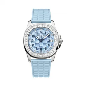 百达翡丽/Patek Philippe Aquanaut 系列 18k白金镶钻 自动机械机芯 女表 5072G-001