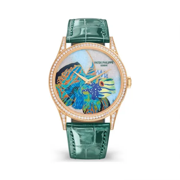 百达翡丽/Patek Philippe 卡拉特拉瓦 Calatrava 系列 18k玫瑰金镶钻 自动机械机芯  5077-100R-035