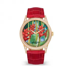 百达翡丽/Patek Philippe 卡拉特拉瓦 Calatrava 系列 18k玫瑰金镶钻 自动机械机芯  5077-100R-038