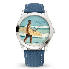 百达翡丽/Patek Philippe 珍稀工艺  18k白金 自动机械 男表 5089G-129