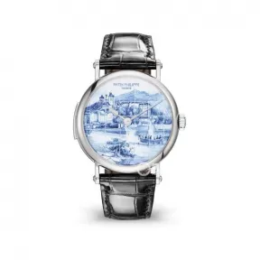 百达翡丽/Patek Philippe 珍稀工艺系列 37MM 18k白金  男表 5538G-014