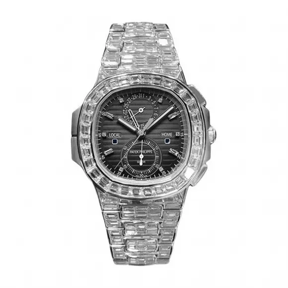 百达翡丽/Patek Philippe Nautilus系列 40.5 MM 18kt 白金 自动机械机芯 男表 5990-1400G-001