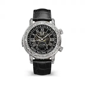 百达翡丽/Patek Philippe 超级复杂功能计时系grand Complications列 白金 手动机械机芯 男表 6002G-010