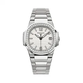 百达翡丽/Patek Philippe Nautilus 运动 鹦鹉螺 系列 18k白金镶钻 石英机芯 女表 7010-1G-011