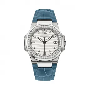 百达翡丽/Patek Philippe Nautilus 运动 鹦鹉螺 系列 18k白金镶钻 石英机芯 女表 7010G-011