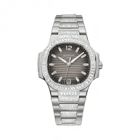 百达翡丽/Patek Philippe Nautilus 运动 鹦鹉螺 系列 18k白金 自动机械机芯 女表 7014-1G-001