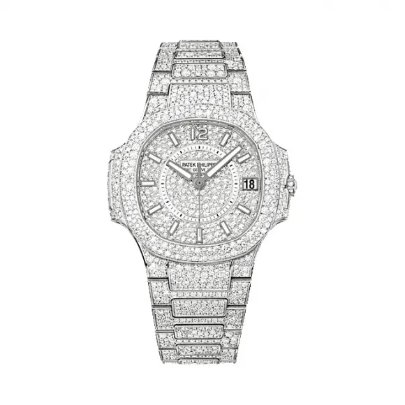 百达翡丽/Patek Philippe Nautilus 运动 鹦鹉螺 系列 18k白金镶钻 自动机械机芯 女表 7021-1G-001