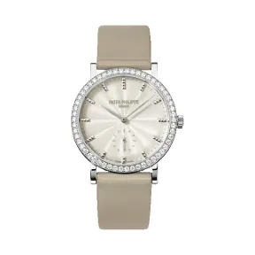 百达翡丽/Patek Philippe 古典表系列 18k白金镶钻 手动机械机芯 女表 7120G-001