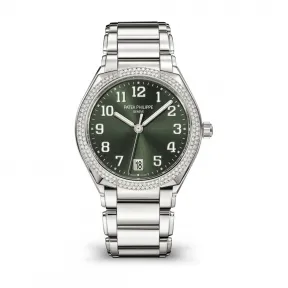 百达翡丽/Patek Philippe Twenty~4不锈钢自动机械腕表 搭配橄榄绿色表盘 7300/1200A-011 36毫米 女表