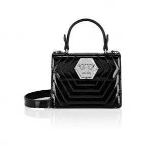 菲利普·普莱因/Philipp Plein 六角漆皮 Superheroin 小号提手包 119410-02-4-0
