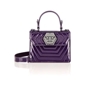 菲利普·普莱因/Philipp Plein 六角漆皮 Superheroin 小号提手包 119410-73-4-0