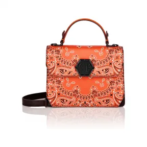 菲利普·普莱因/Philipp Plein 佩斯利花纹皮革 Superheroin 中号提手包 119412-20-4-0