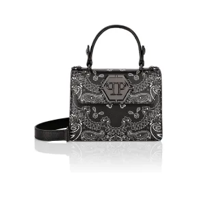 菲利普·普莱因/Philipp Plein 佩斯利花纹皮革 Superheroin 小号提手包 119413-02-4-0
