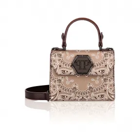 菲利普·普莱因/Philipp Plein 佩斯利花纹皮革 Superheroin 小号提手包 119413-06-4-0