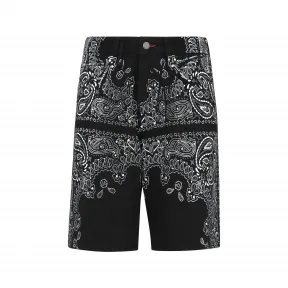 菲利普·普莱因/Philipp Plein 牛仔短裤佩斯利头巾 FACC-MDT3531-PDE004N-02