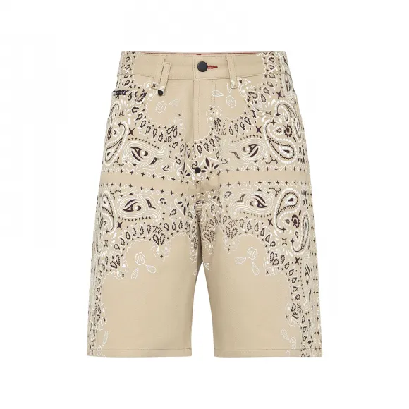 菲利普·普莱因/Philipp Plein 牛仔短裤佩斯利头巾 FACC-MDT3531-PDE004N-06