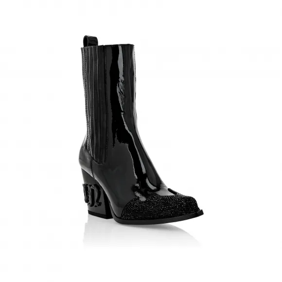 菲利普·普莱因/Philipp Plein 靴子 Mid Flat Gothic Plein SACS-WSE0694-PLE010N-02