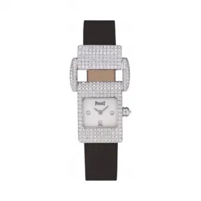 伯爵/Piaget LIMELIGHT系列 石英机芯 18k白金镶钻 女表 G0A25022