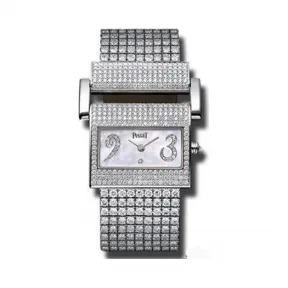 伯爵/Piaget LIMELIGHT系列 石英机芯 18k白金镶钻 女表 G0A29021