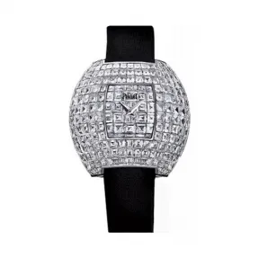 伯爵/Piaget 非凡珍品系列 石英机芯 18k白金镶钻 女表 G0A31100