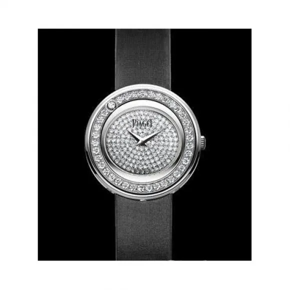 伯爵/Piaget 时来运转系列 石英机芯 18k白金镶钻 女表 G0A35089