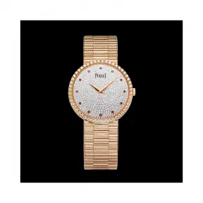 伯爵/Piaget 珠宝腕表系列 手动机械 18k玫瑰金 女表 G0A37048