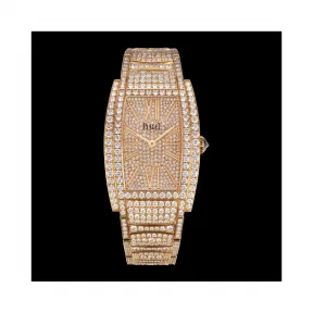 伯爵/Piaget LIMELIGHT系列 石英机芯 18K玫瑰金镶钻 女表 G0A39194