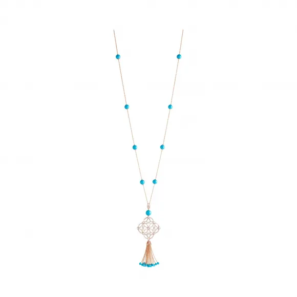 伯爵/Piaget 玫瑰金绿松石镶钻吊坠 - 高级珠宝G33LD400