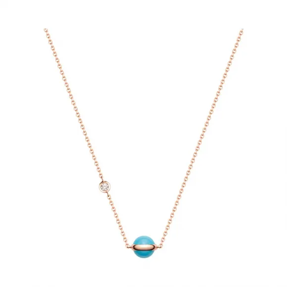 伯爵/Piaget 绿松石玫瑰金钻石吊坠-珠宝 G33PB500